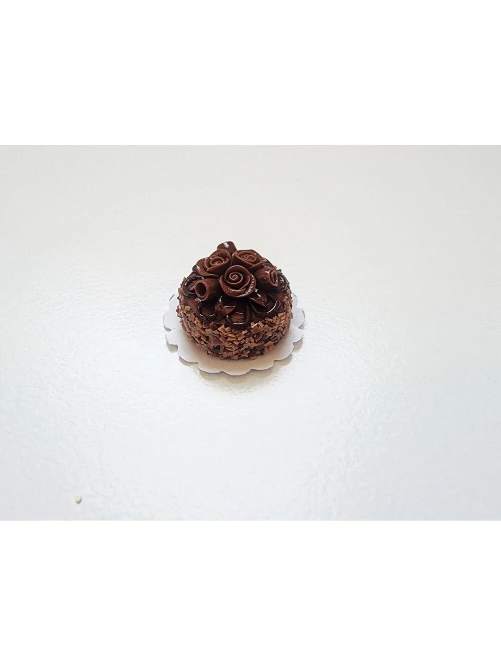 Miniature Dollhouse Double Chocolate Rose Cake